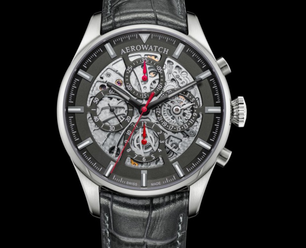 Aérowatch "Les Grandes Classiques" : chronographe en version semi-squelette