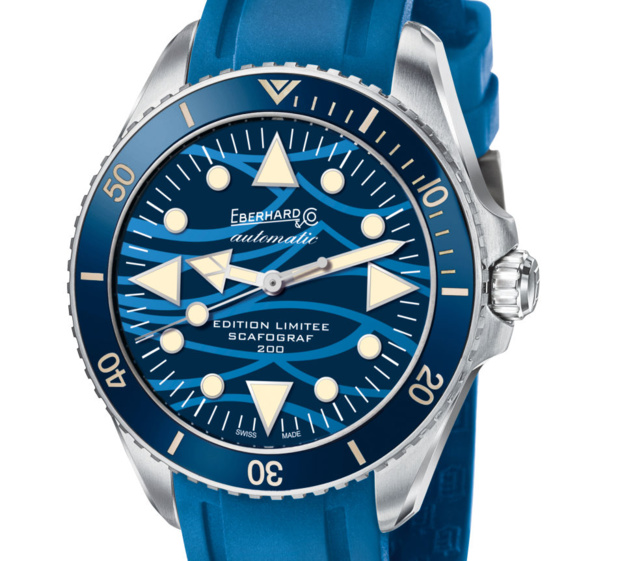 Eberhard Scafograf 200 : édition limitée à 137 exemplaires avec cadran "onde bleue"