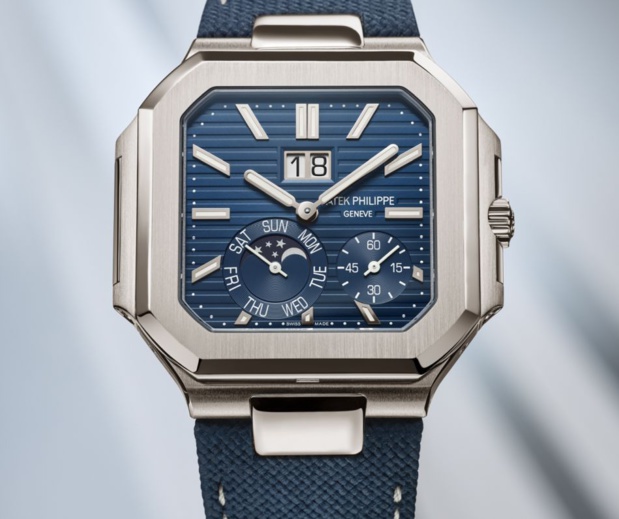 Patek Philippe Cubitus en platine avec grande date, jour et phases de Lune