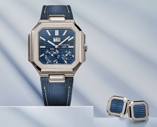 Patek Philippe Cubitus en platine avec grande date, jour et phases de Lune