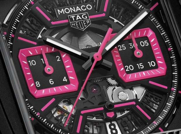 TAG Heuer Monaco Las Vegas : la force du rose