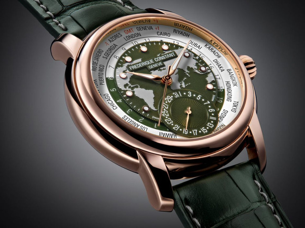 Frederique Constant Classic Worldtimer Manufacture : le retour du vert