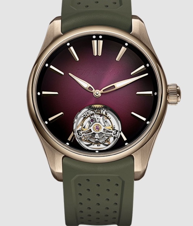 Moser Pioneer Tourbillon Burgundy : tourbillon sport-chic