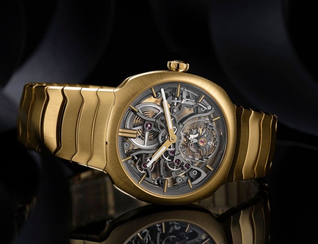 Moser Streamliner Tourbillon Skeleton édition boutique en or jaune