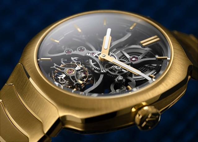 Moser Streamliner Tourbillon Skeleton édition boutique en or jaune