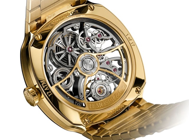 Moser Streamliner Tourbillon Skeleton édition boutique en or jaune