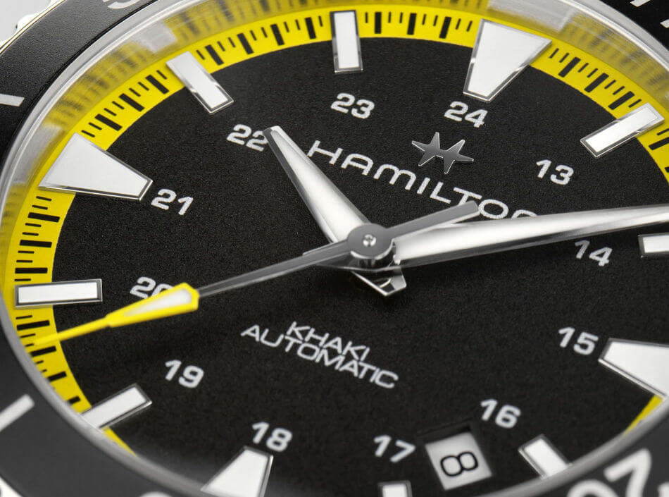 Hamilton Khaki Navy Scuba Auto : jaune, rouge ou orange ?