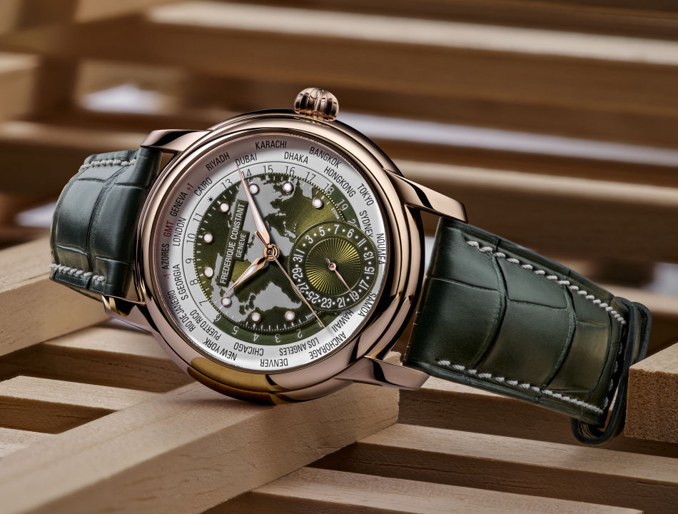 Frederique Constant Classic Worldtimer Manufacture : le retour du vert