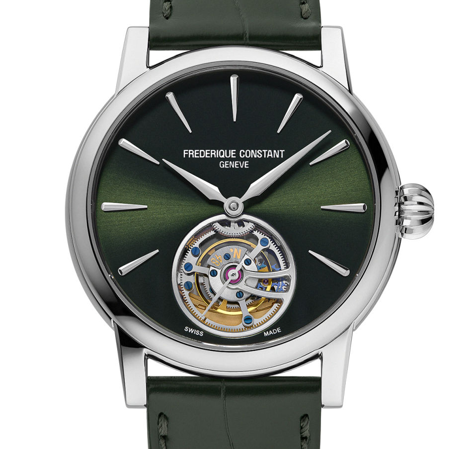 Frederique Constant Classic Tourbillon Manufacture : 150 exemplaires en acier avec cadran vert