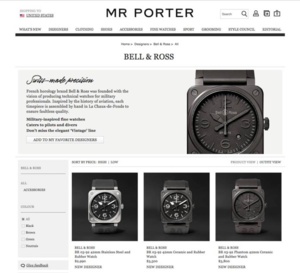 Bell &amp; Ross intègre le catalogue Mr Porter