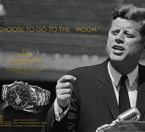 John Fitzgerald Kennedy dans la prochaine campagne de communication Omega