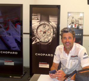 Patrick Dempsey, un ambassadeur TAG Heuer en visite chez Chopard