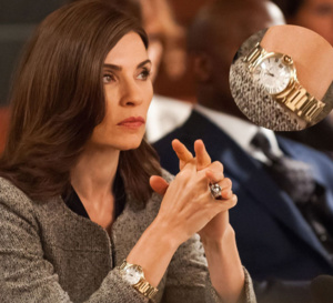 The good wife : Julianna Margulies porte une Ballon Bleu en or jaune de chez Cartier