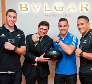 Bulgari : trois All Blacks visitent les sites horlogers de Bulgari