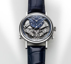 Breguet Tradition Chronographe Indépendant 7077 : visage symétrique et coeur "bleu Breguet"