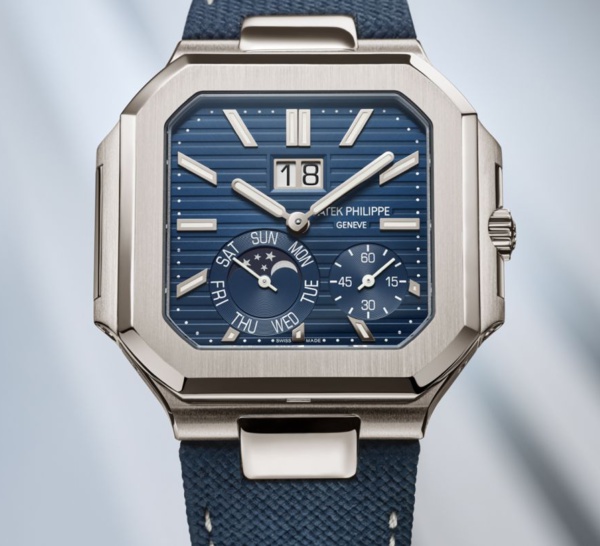 Patek Philippe Cubitus en platine avec grande date, jour et phases de Lune